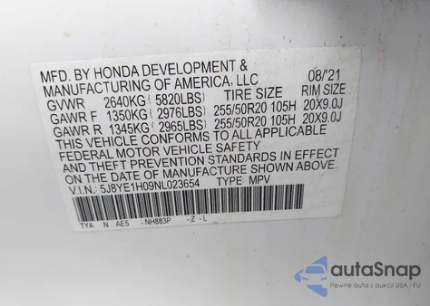 2022 Acura Mdx A-Spec Package z USA, uszkodzony, nr VIN 5J8YE1H09NL023654